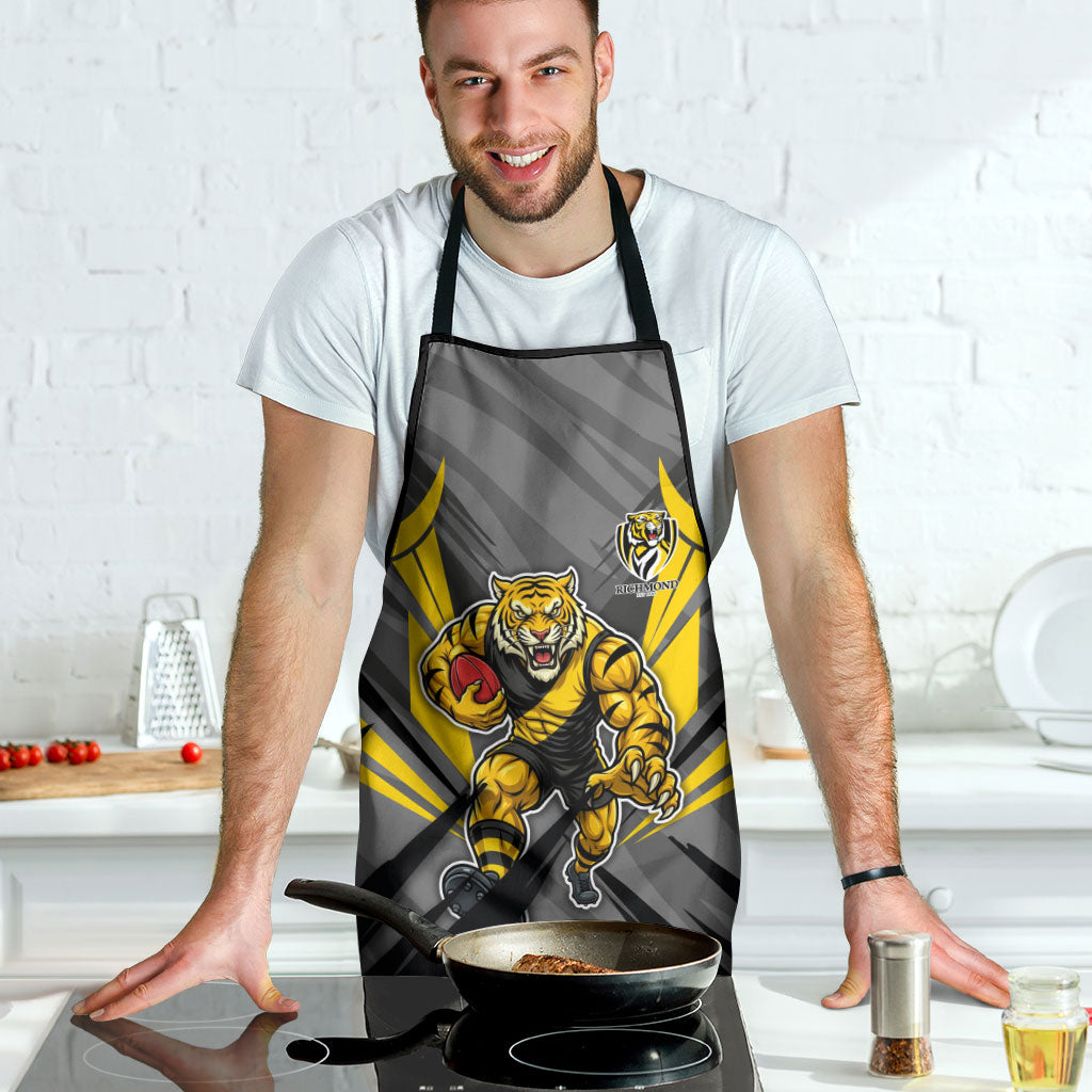 Richmond Tigers Australian Football Apron Fierce Tiger Mascot - Bold Team Colors