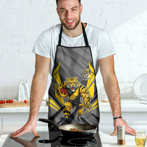 Richmond Tigers Australian Football Apron Fierce Tiger Mascot - Bold Team Colors