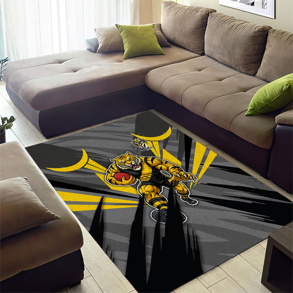 Richmond Tigers Australian Football Area Rug Fierce Tiger Mascot - Bold Team Colors