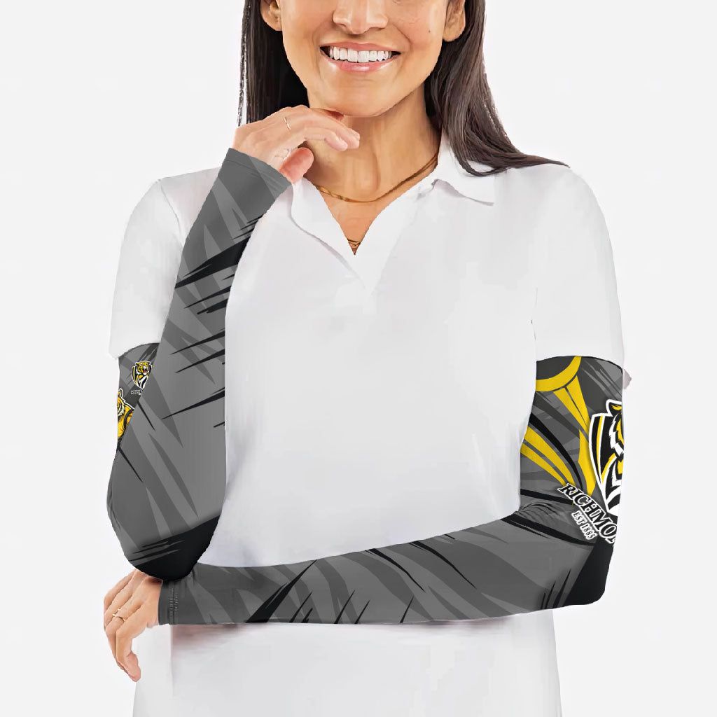 Richmond Tigers Australian Football Arm Sleeves Fierce Tiger Mascot - Bold Team Colors