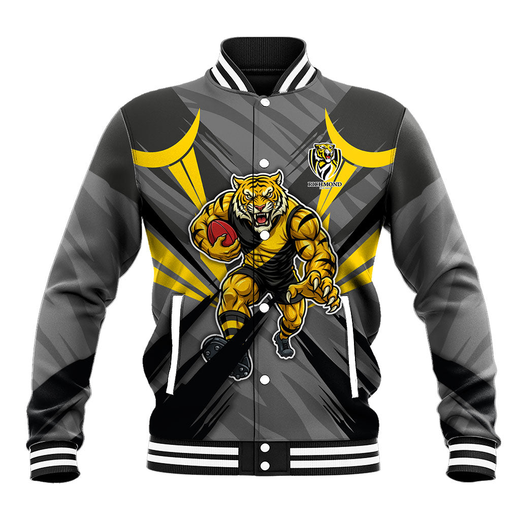 Richmond Tigers Australian Football Baseball Jacket Fierce Tiger Mascot - Bold Team Colors