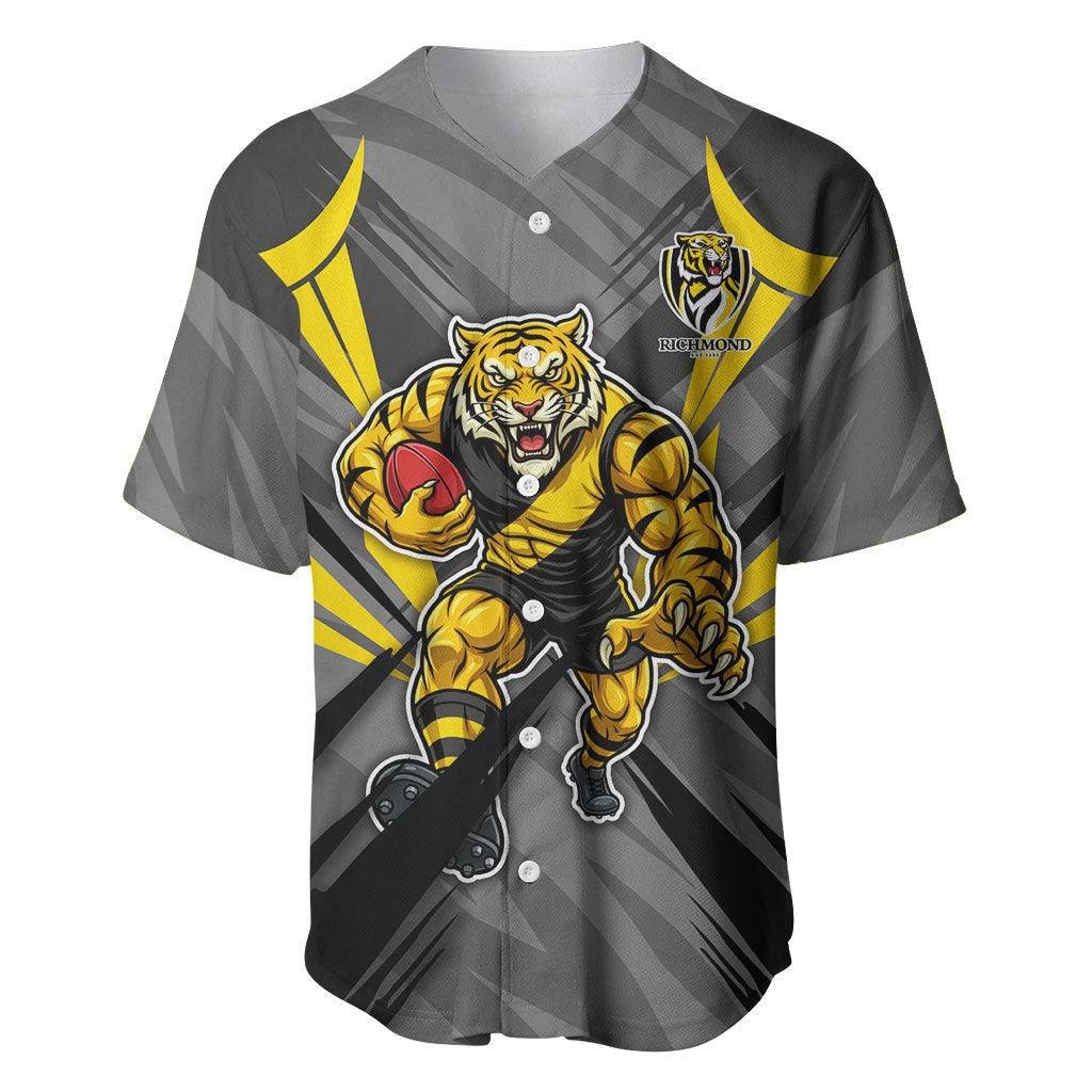 Richmond Tigers Australian Football Baseball Jersey Fierce Tiger Mascot - Bold Team Colors