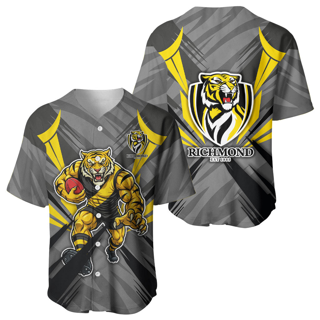 Richmond Tigers Australian Football Baseball Jersey Fierce Tiger Mascot - Bold Team Colors