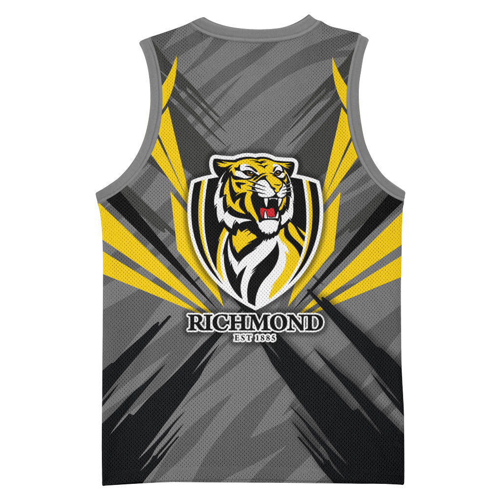 Richmond Tigers Australian Football Basketball Jersey Fierce Tiger Mascot - Bold Team Colors