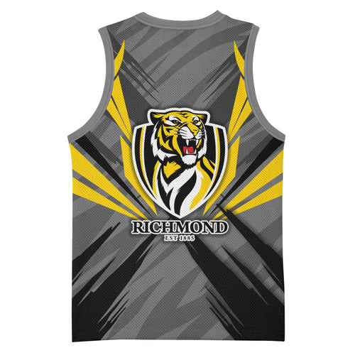 Richmond Tigers Australian Football Basketball Jersey Fierce Tiger Mascot - Bold Team Colors