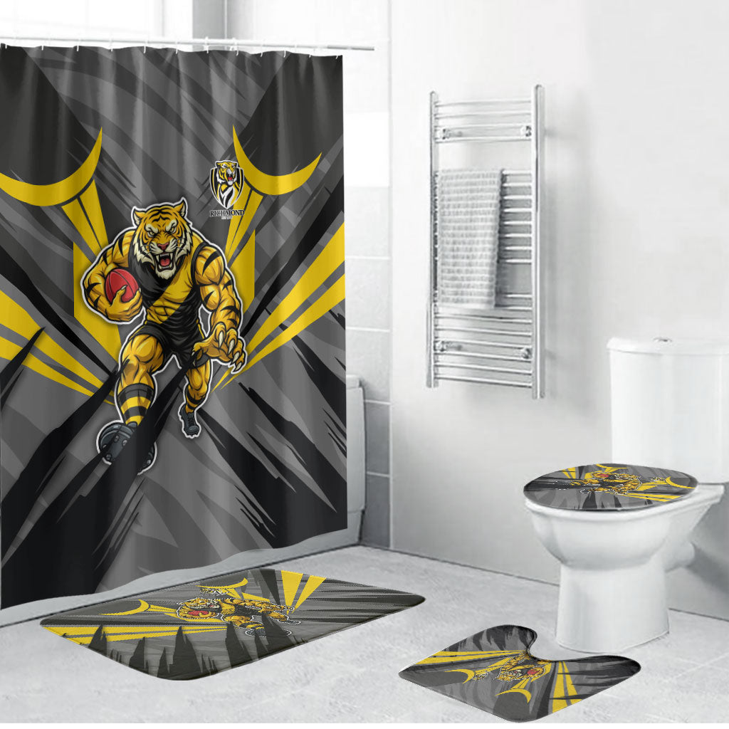Richmond Tigers Australian Football Bathroom Set Fierce Tiger Mascot - Bold Team Colors