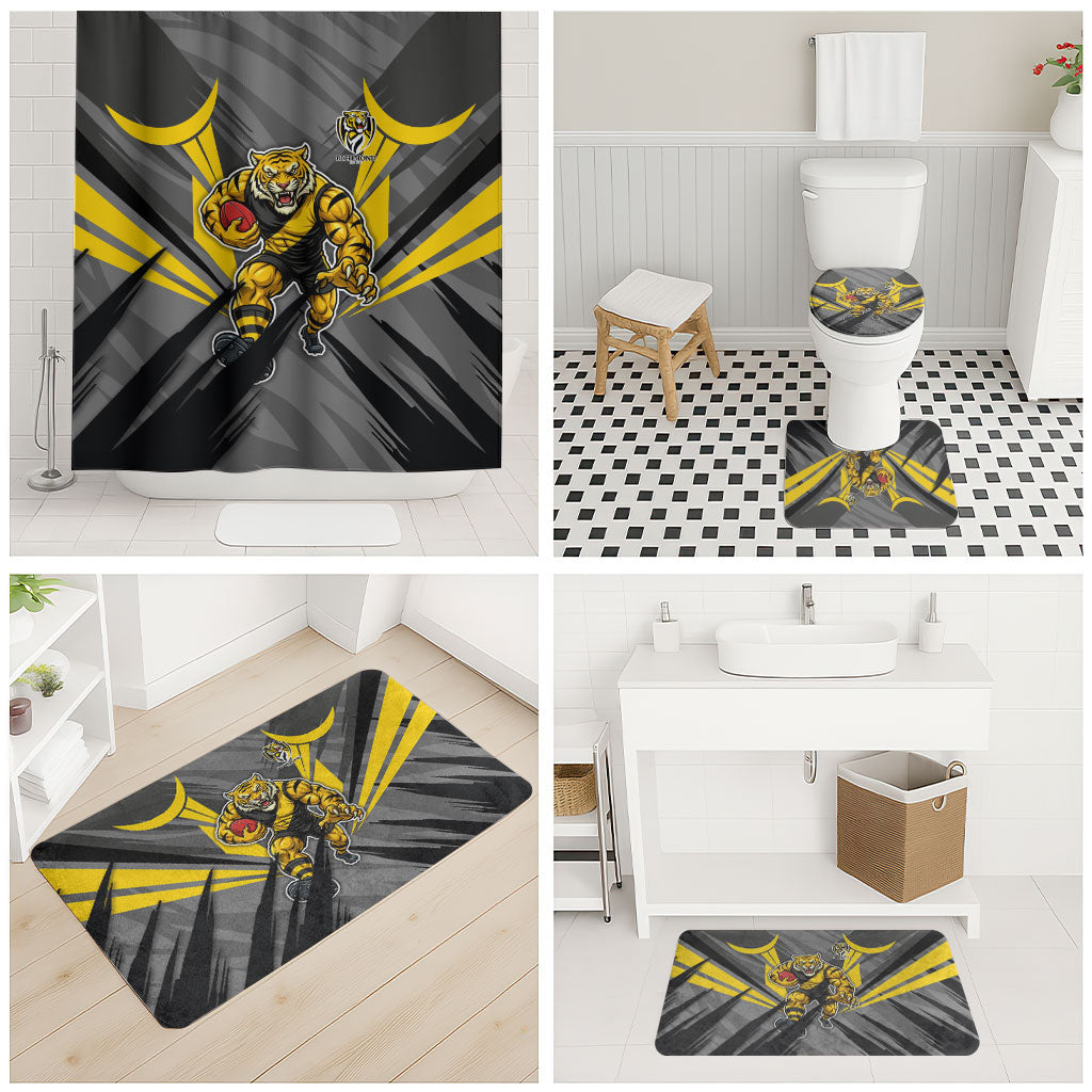Richmond Tigers Australian Football Bathroom Set Fierce Tiger Mascot - Bold Team Colors