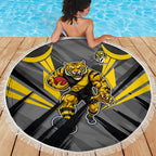 Richmond Tigers Australian Football Beach Blanket Fierce Tiger Mascot - Bold Team Colors