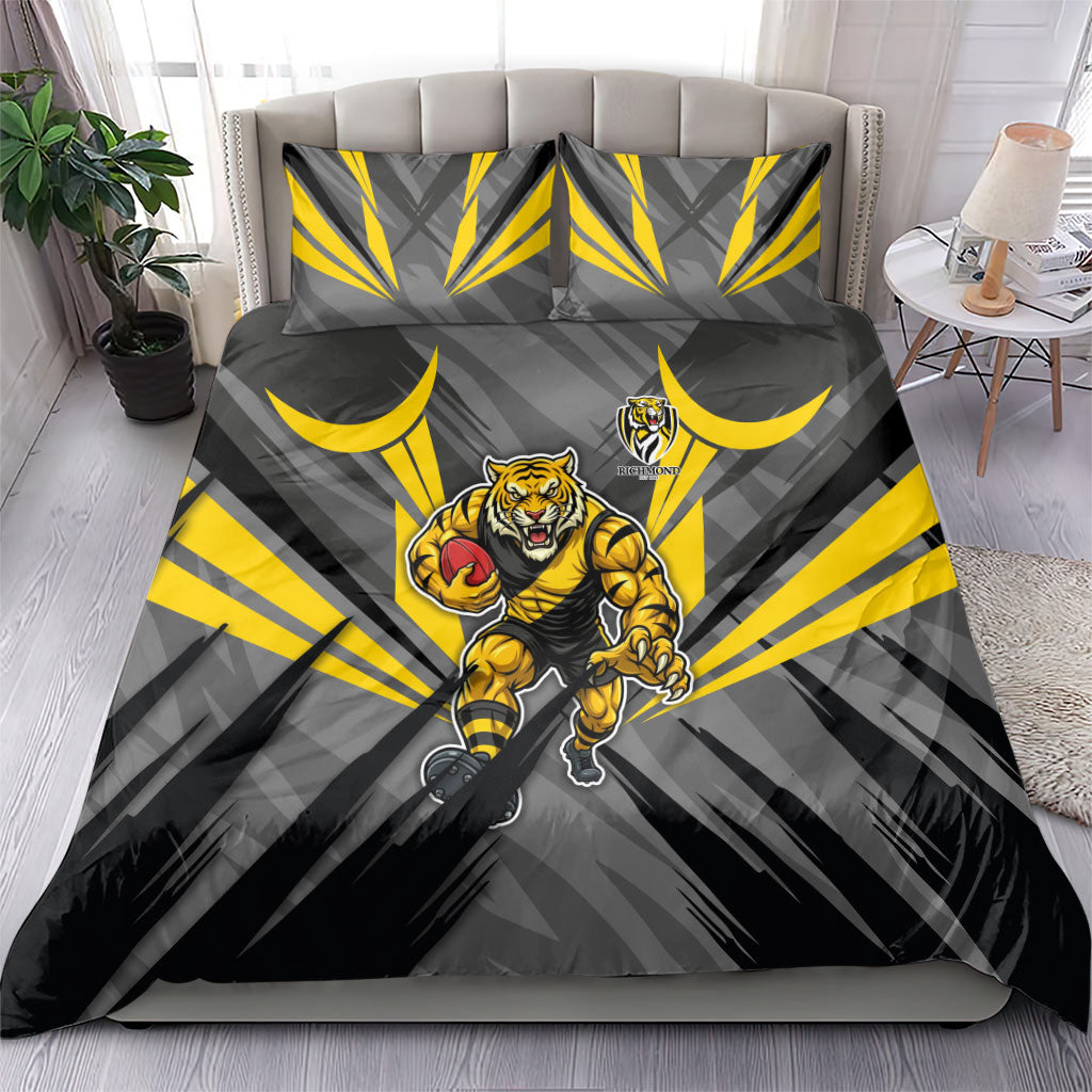 Richmond Tigers Australian Football Bedding Set Fierce Tiger Mascot - Bold Team Colors