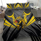 Richmond Tigers Australian Football Bedding Set Fierce Tiger Mascot - Bold Team Colors