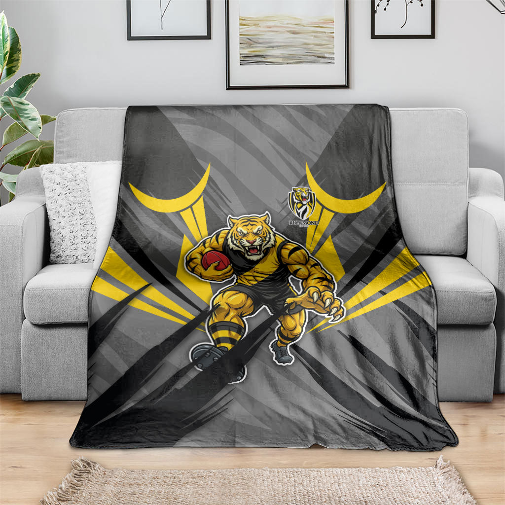 Richmond Tigers Australian Football Blanket Fierce Tiger Mascot - Bold Team Colors