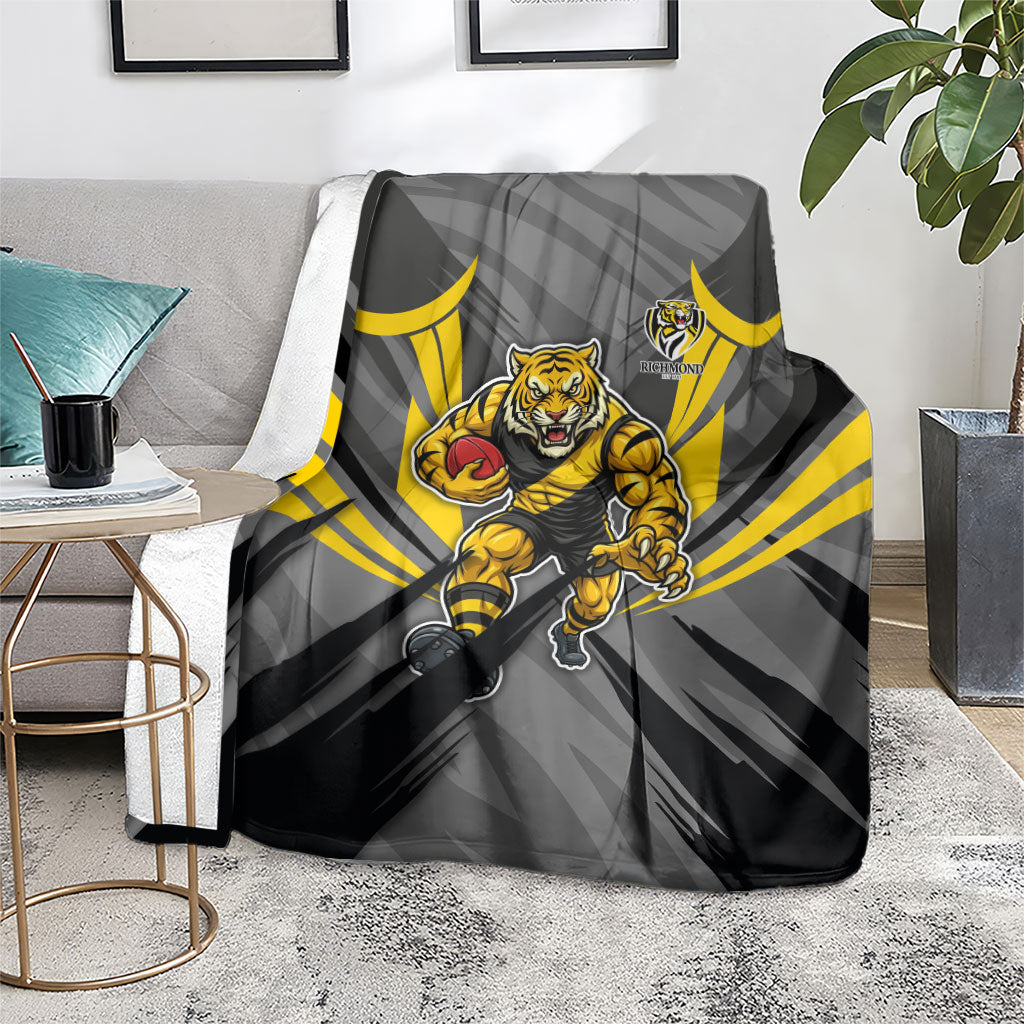 Richmond Tigers Australian Football Blanket Fierce Tiger Mascot - Bold Team Colors