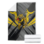Richmond Tigers Australian Football Blanket Fierce Tiger Mascot - Bold Team Colors