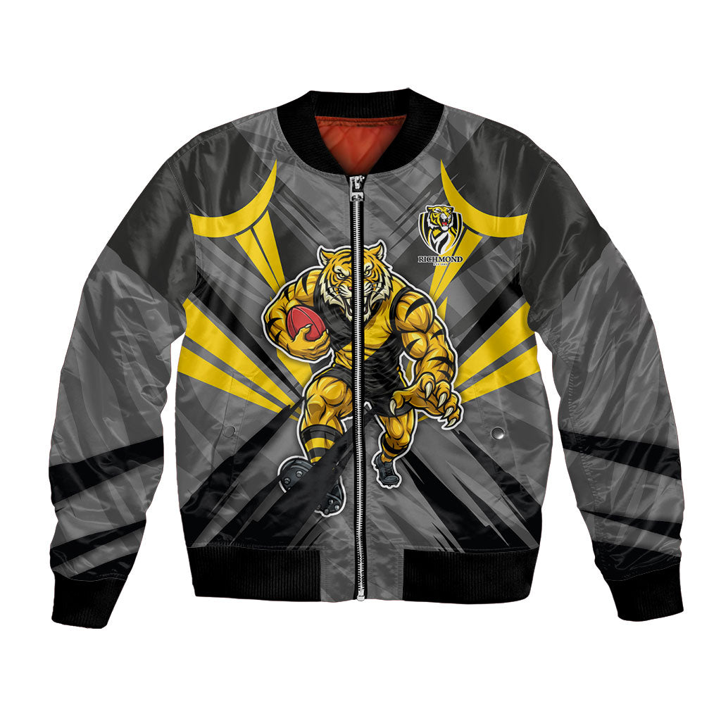 Richmond Tigers Australian Football Bomber Jacket Fierce Tiger Mascot - Bold Team Colors
