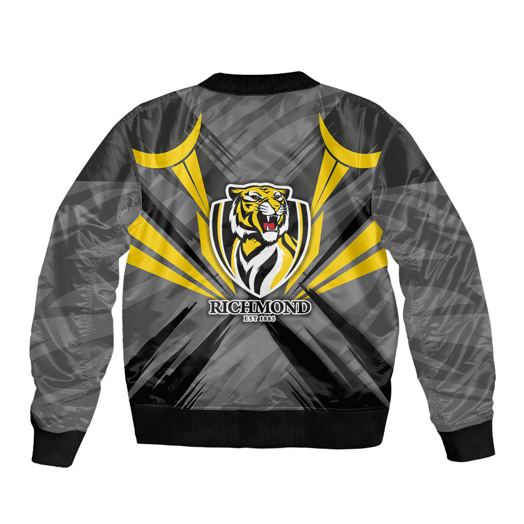 Richmond Tigers Australian Football Bomber Jacket Fierce Tiger Mascot - Bold Team Colors