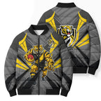 Richmond Tigers Australian Football Bomber Puffer Jacket Fierce Tiger Mascot - Bold Team Colors