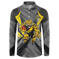 Richmond Tigers Australian Football Button Sweatshirt Fierce Tiger Mascot - Bold Team Colors