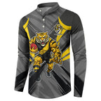 Richmond Tigers Australian Football Button Sweatshirt Fierce Tiger Mascot - Bold Team Colors