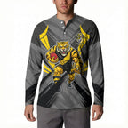 Richmond Tigers Australian Football Button Sweatshirt Fierce Tiger Mascot - Bold Team Colors