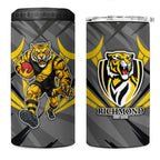 Richmond Tigers Australian Football 4 in 1 Can Cooler Tumbler Fierce Tiger Mascot - Bold Team Colors