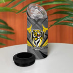 Richmond Tigers Australian Football 4 in 1 Can Cooler Tumbler Fierce Tiger Mascot - Bold Team Colors
