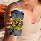 Richmond Tigers Australian Football 4 in 1 Can Cooler Tumbler Fierce Tiger Mascot - Bold Team Colors