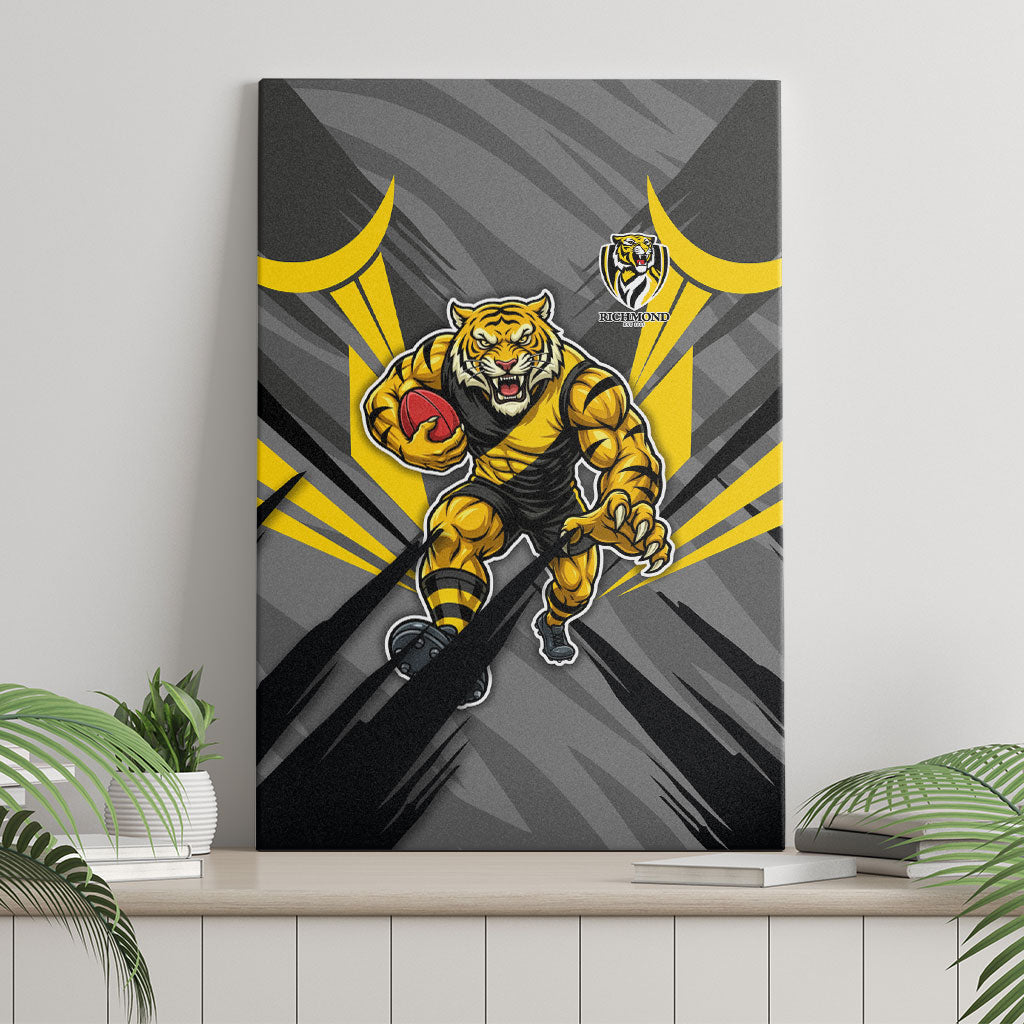Richmond Tigers Australian Football Canvas Wall Art Fierce Tiger Mascot - Bold Team Colors