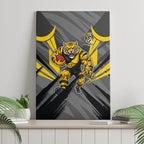 Richmond Tigers Australian Football Canvas Wall Art Fierce Tiger Mascot - Bold Team Colors
