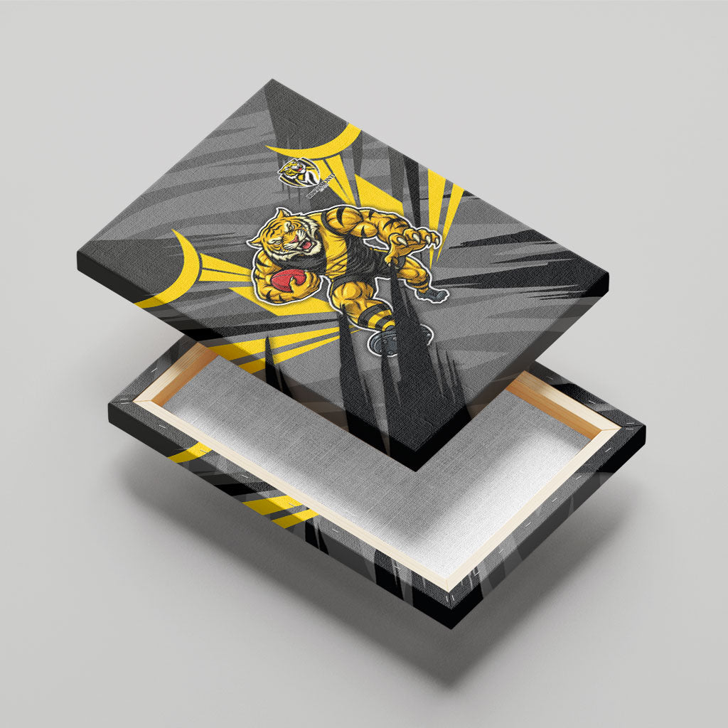 Richmond Tigers Australian Football Canvas Wall Art Fierce Tiger Mascot - Bold Team Colors