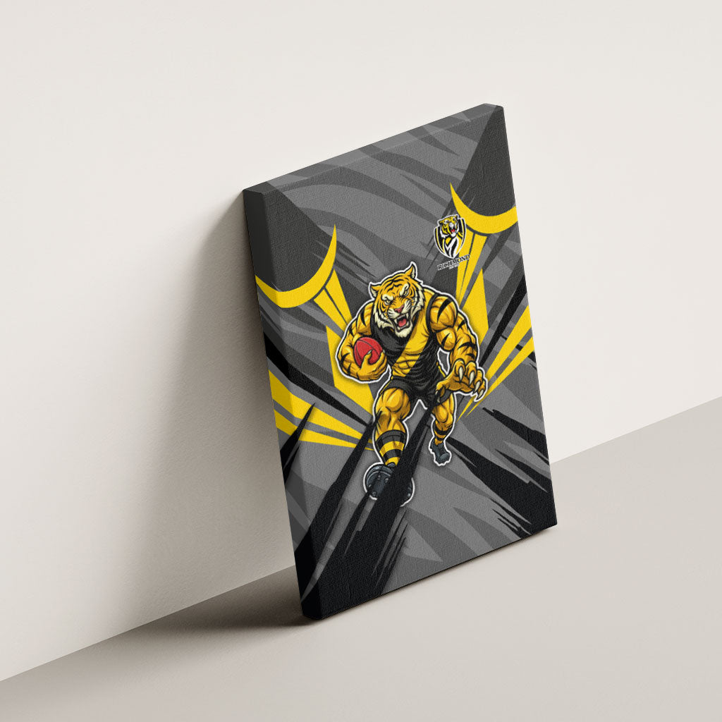 Richmond Tigers Australian Football Canvas Wall Art Fierce Tiger Mascot - Bold Team Colors