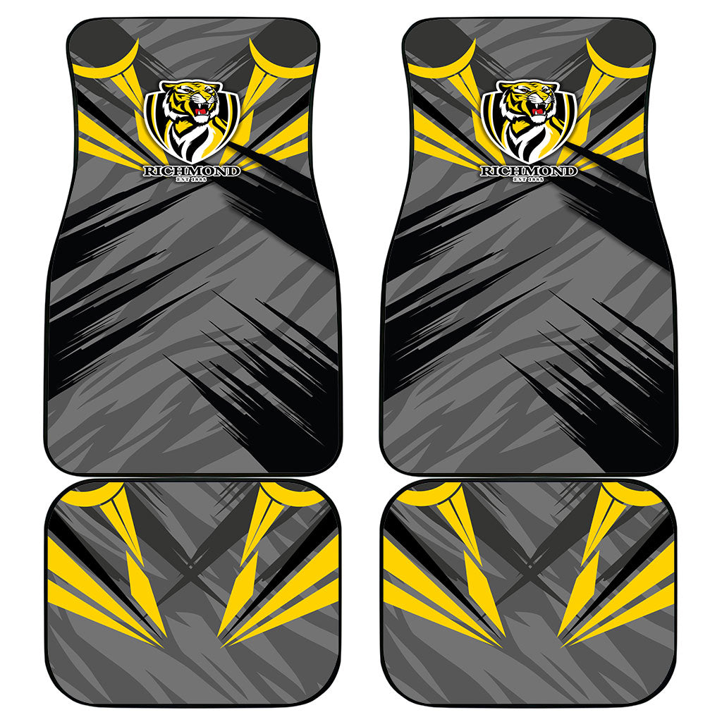 Richmond Tigers Australian Football Car Mats Fierce Tiger Mascot - Bold Team Colors