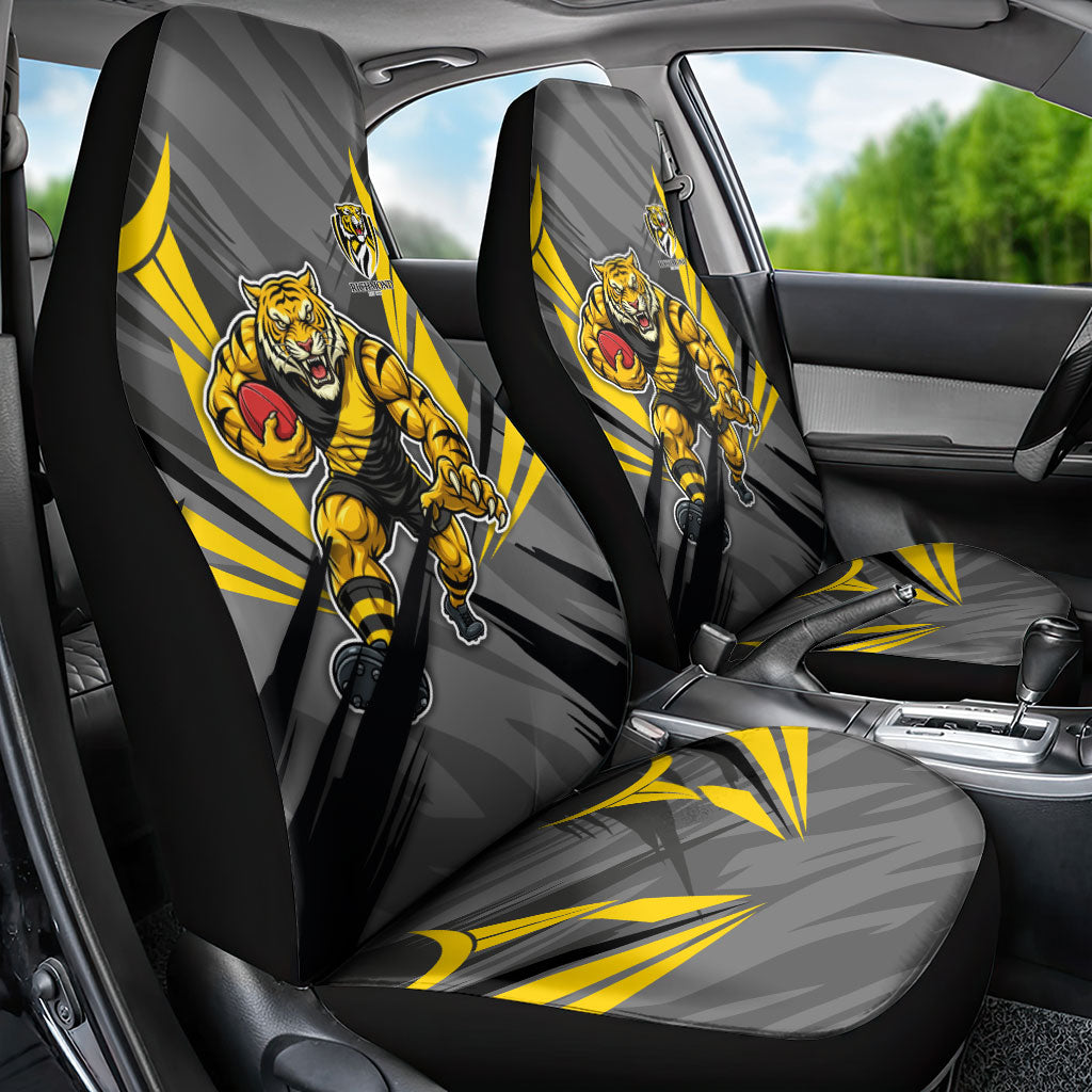 Richmond Tigers Australian Football Car Seat Cover Fierce Tiger Mascot - Bold Team Colors
