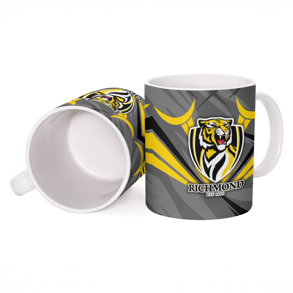 Richmond Tigers Australian Football Ceramic Mug Fierce Tiger Mascot - Bold Team Colors