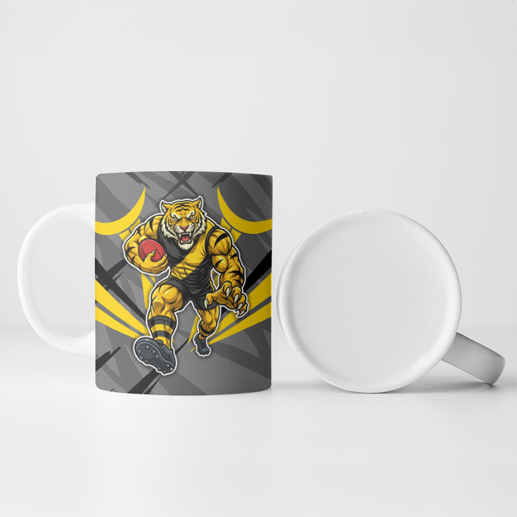 Richmond Tigers Australian Football Ceramic Mug Fierce Tiger Mascot - Bold Team Colors