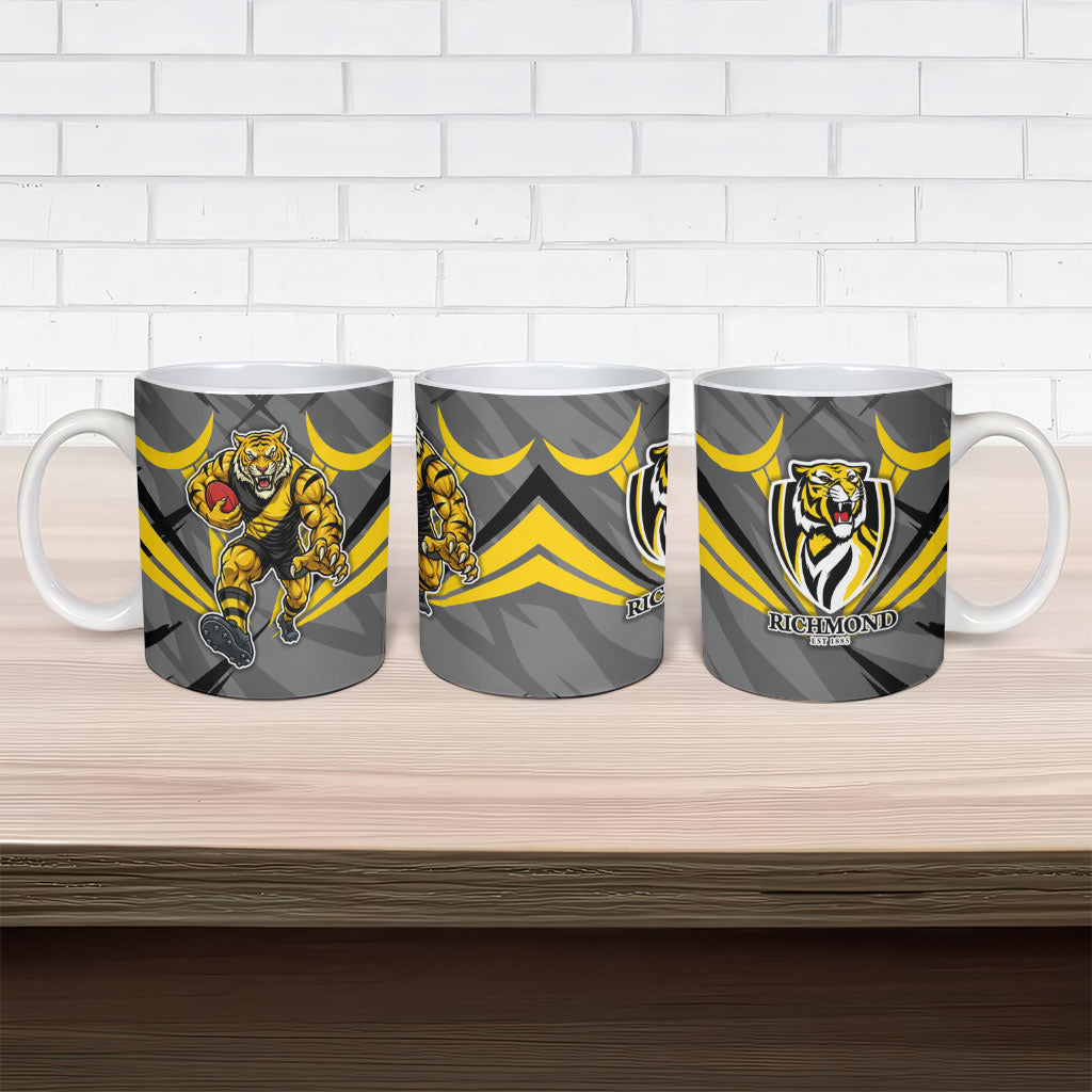 Richmond Tigers Australian Football Ceramic Mug Fierce Tiger Mascot - Bold Team Colors
