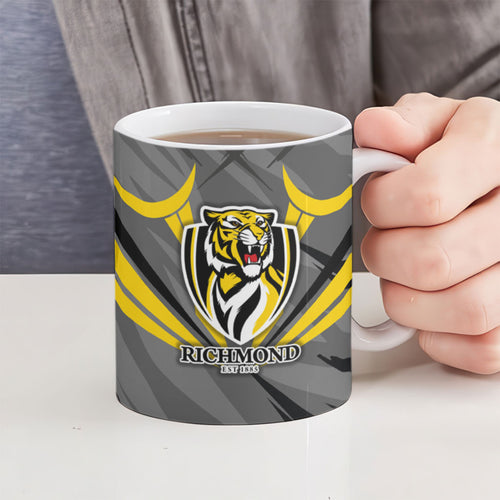 Richmond Tigers Australian Football Ceramic Mug Fierce Tiger Mascot - Bold Team Colors