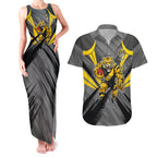 Richmond Tigers Australian Football Couples Matching Tank Maxi Dress and Hawaiian Shirt Fierce Tiger Mascot - Bold Team Colors