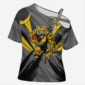 Richmond Tigers Australian Football Cross Shoulder Shirt Fierce Tiger Mascot - Bold Team Colors