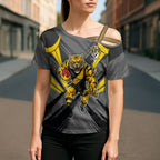 Richmond Tigers Australian Football Cross Shoulder Shirt Fierce Tiger Mascot - Bold Team Colors