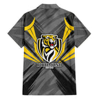 Richmond Tigers Australian Football Family Matching Mermaid Dress and Hawaiian Shirt Fierce Tiger Mascot - Bold Team Colors