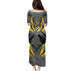 Richmond Tigers Australian Football Family Matching Puletasi and Hawaiian Shirt Fierce Tiger Mascot - Bold Team Colors