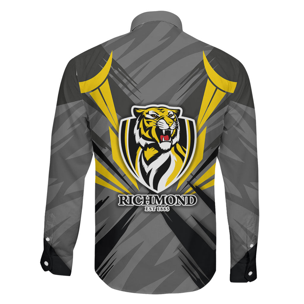 Richmond Tigers Australian Football Family Matching Tank Maxi Dress and Hawaiian Shirt Fierce Tiger Mascot - Bold Team Colors