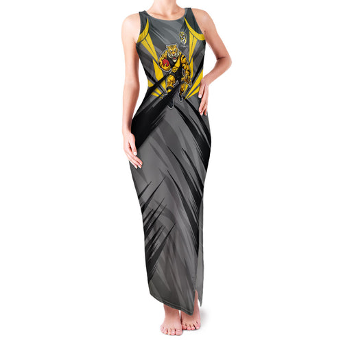 Richmond Tigers Australian Football Family Matching Tank Maxi Dress and Hawaiian Shirt Fierce Tiger Mascot - Bold Team Colors