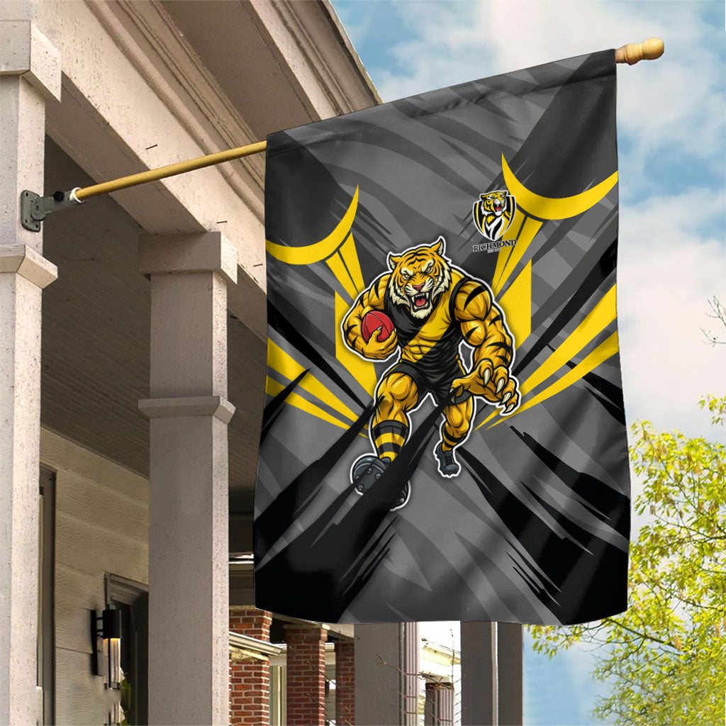 Richmond Tigers Australian Football Garden Flag Fierce Tiger Mascot - Bold Team Colors