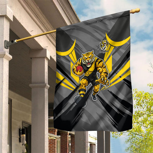 Richmond Tigers Australian Football Garden Flag Fierce Tiger Mascot - Bold Team Colors