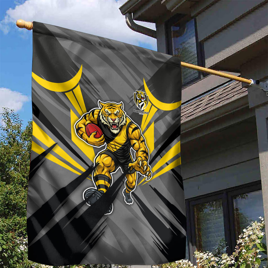 Richmond Tigers Australian Football Garden Flag Fierce Tiger Mascot - Bold Team Colors
