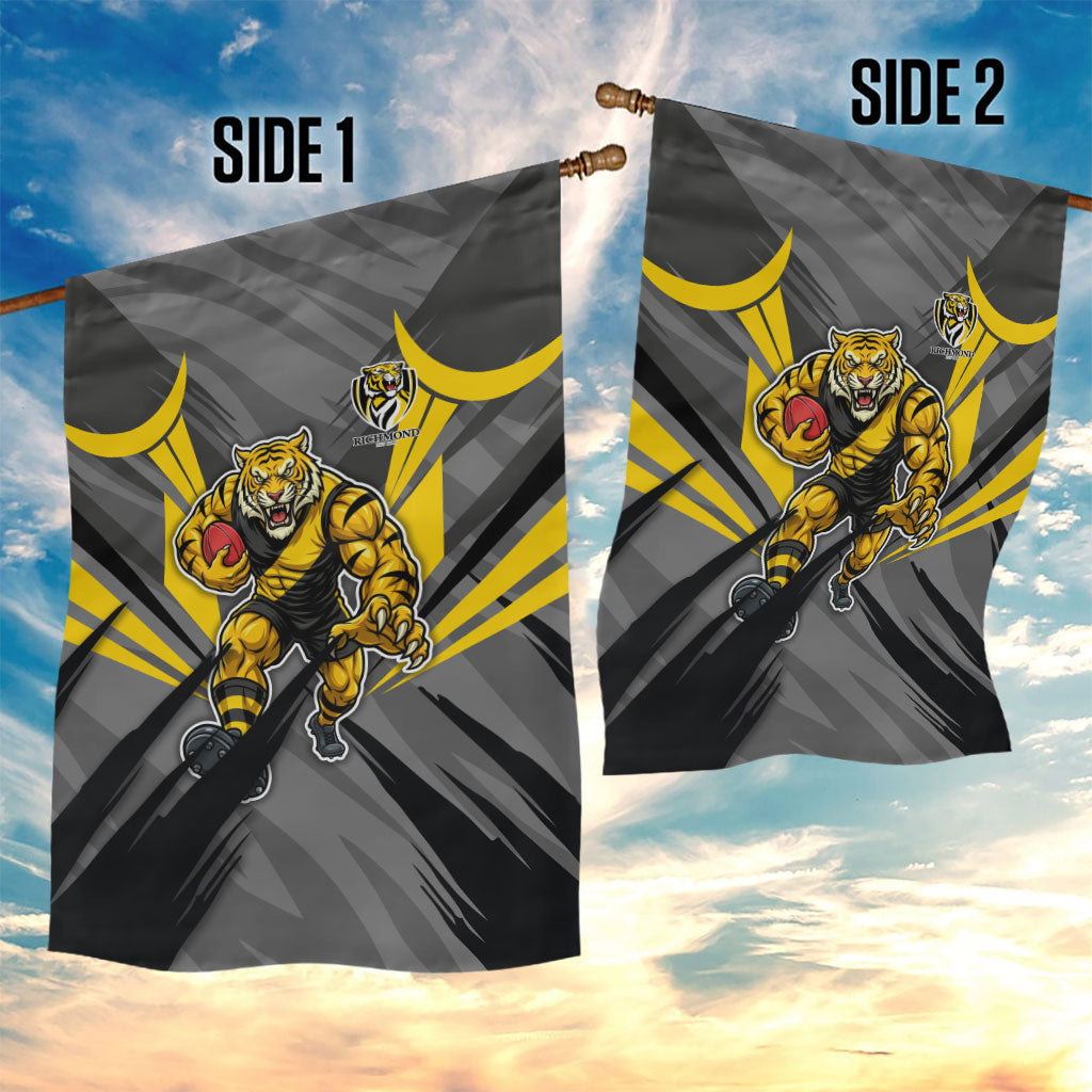 Richmond Tigers Australian Football Garden Flag Fierce Tiger Mascot - Bold Team Colors