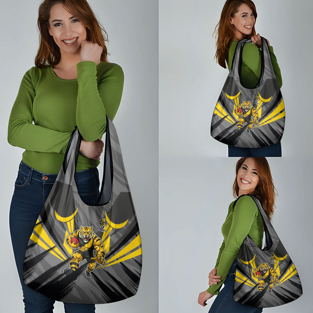 Richmond Tigers Australian Football Grocery Bag Fierce Tiger Mascot - Bold Team Colors