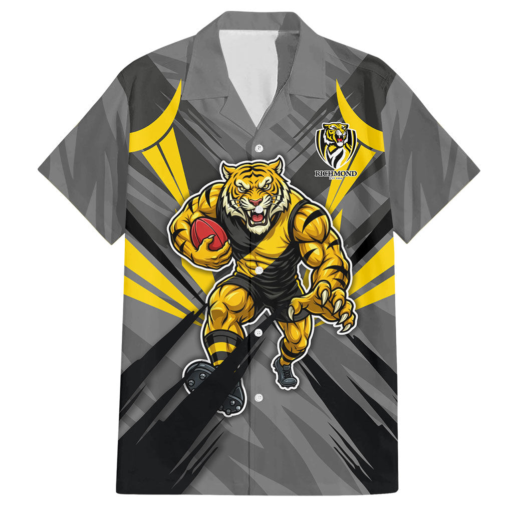 Richmond Tigers Australian Football Hawaiian Shirt Fierce Tiger Mascot - Bold Team Colors