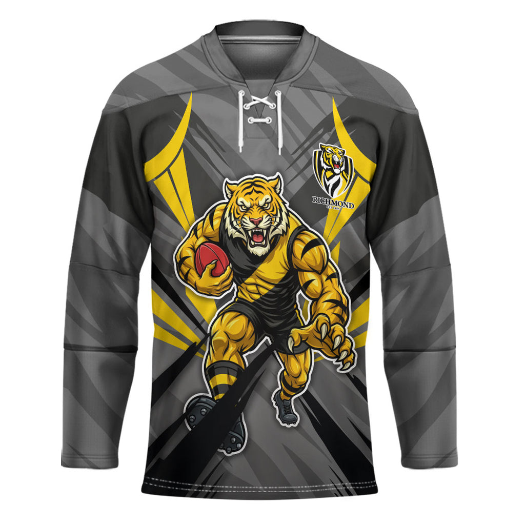 Richmond Tigers Australian Football Hockey Jersey Fierce Tiger Mascot - Bold Team Colors